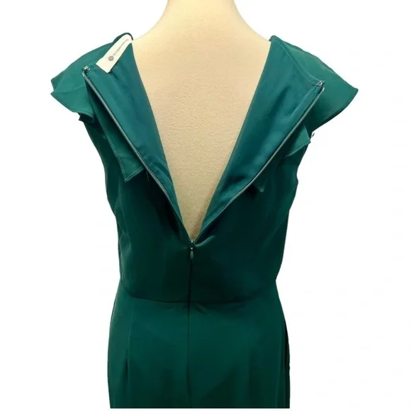 The Impeccable Pig Hunter Green Ruffle V Neck Wide Leg Jumpsuit Women’s Medium - Picture 8 of 10